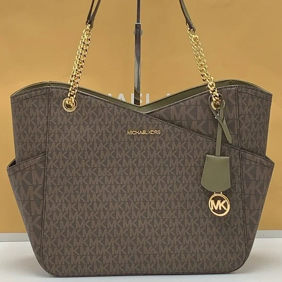 MICHAEL KORS
Jet Set Large Logo Tote Chain Shoulder Bag
COLOR OLIVE
NWT - Picture 3 of 16